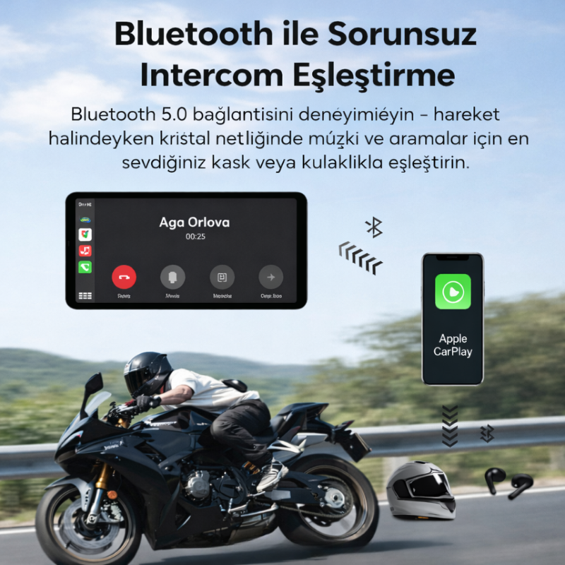 2'li Kamera + Kayıt Özellikli + Basınç Sensörlü CarPlay & Android Auto Ekranı