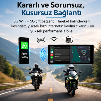 2'li Kamera + Kayıt Özellikli + Basınç Sensörlü CarPlay & Android Auto Ekranı