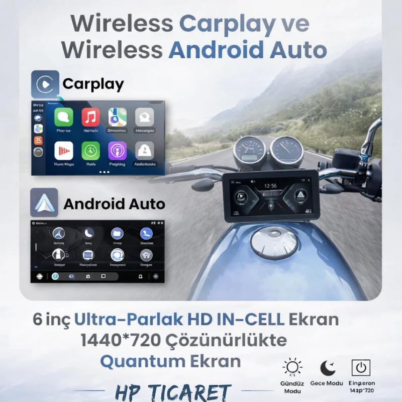 2'li Kamera + Kayıt Özellikli + Basınç Sensörlü CarPlay & Android Auto Ekranı