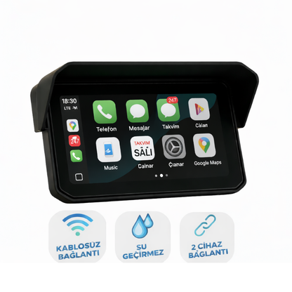 2'li Kamera + Kayıt Özellikli + Basınç Sensörlü CarPlay & Android Auto Ekranı